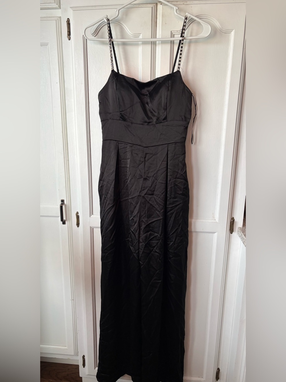 Altar'd State Black Beaded-Strap Maxi Jumpsuit